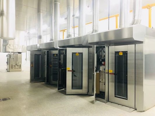 Double Rack 36 Tray Rotary Oven 18x26 Commercial Rack Oven For Bread Cakes and Pizza
