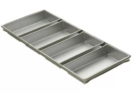 Foodservice NSF Commercial 9'' Pullman Loaf Pan / 4 Strap 5-5/8 By 3-1/8-In Bread Pan Set
