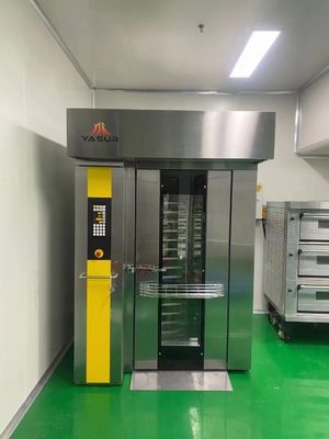 Double Rack 36 Tray Rotary Oven 18x26 Commercial Rack Oven For Bread Cakes and Pizza