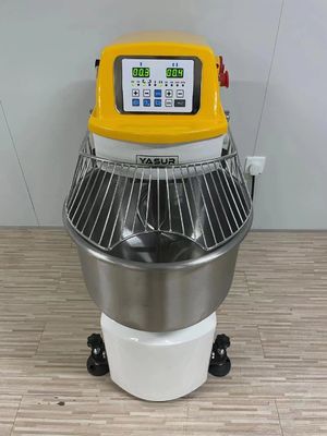 เครื่องผสมแป้งเกลียว 55 ปอนด์ความเร็วคู่ 2.2kw ควบคุมแบบดิจิตอลสำหรับขนมอบขนมปังและพิซซ่า