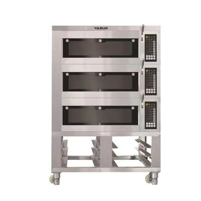 16.5kw 18x26 เตาอบอบไฟฟ้า 3 ชั้น 9 ถาดเตาอบเชิงพาณิชย์พร้อมไอน้ำ