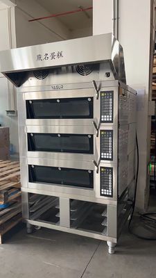16.5kw 18x26 เตาอบอบไฟฟ้า 3 ชั้น 9 ถาดเตาอบเชิงพาณิชย์พร้อมไอน้ำ