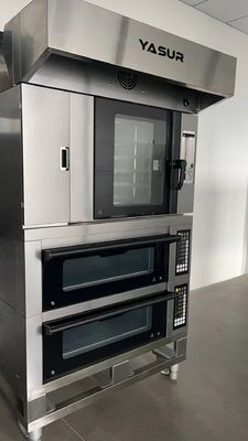 Yasur เตาอบลมร้อนแบบธรรมดา 5 ถาด US 18&quot;X26&quot; Danish Croissant Bread And Pastry Oven 9.5Kw, With Steam