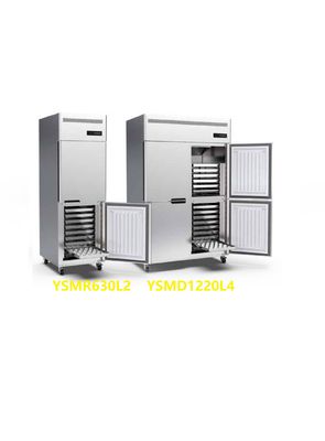 220v Commercial Upright Freezer Stainless Steel 4 ประตู 30 Trays Dual System