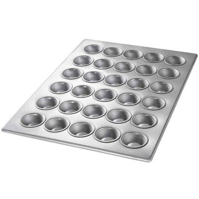ถาดอบอลูมิเนียมร่องสีเงินในไมโครเวฟ Foodservice NSF 26200 Alloy Mini Bundt Cake Pans