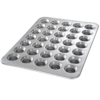 ถาดอบอลูมิเนียมร่องสีเงินในไมโครเวฟ Foodservice NSF 26200 Alloy Mini Bundt Cake Pans