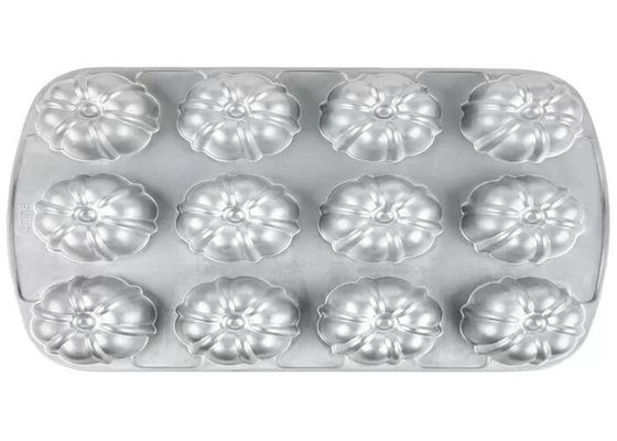 กระทะมัฟฟินอลูมิเนียม 12 แม่พิมพ์สำหรับบริการด้านอาหาร NSF Compartment Bundtlette Commercial Grade